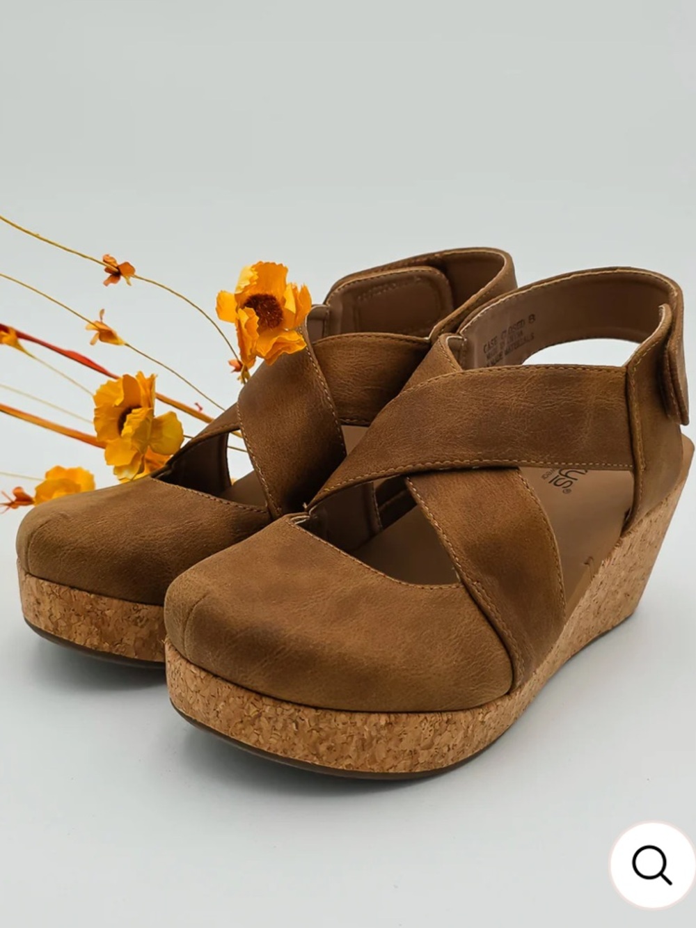 Corky’s Brown Cork Wedge Sandals